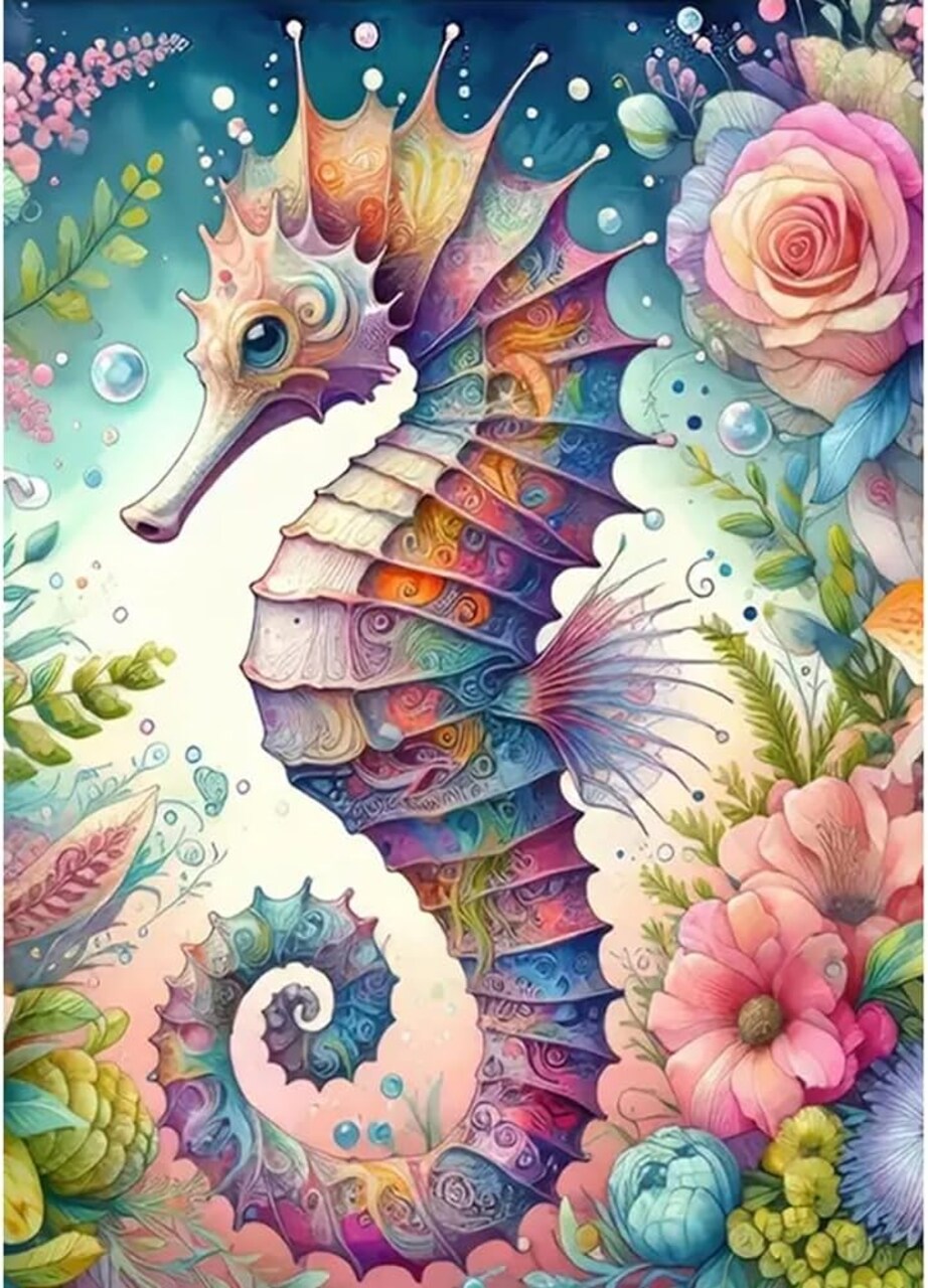 Seahorse 5D Diamond Art Painting Kits for Adults, (12X16 inch)